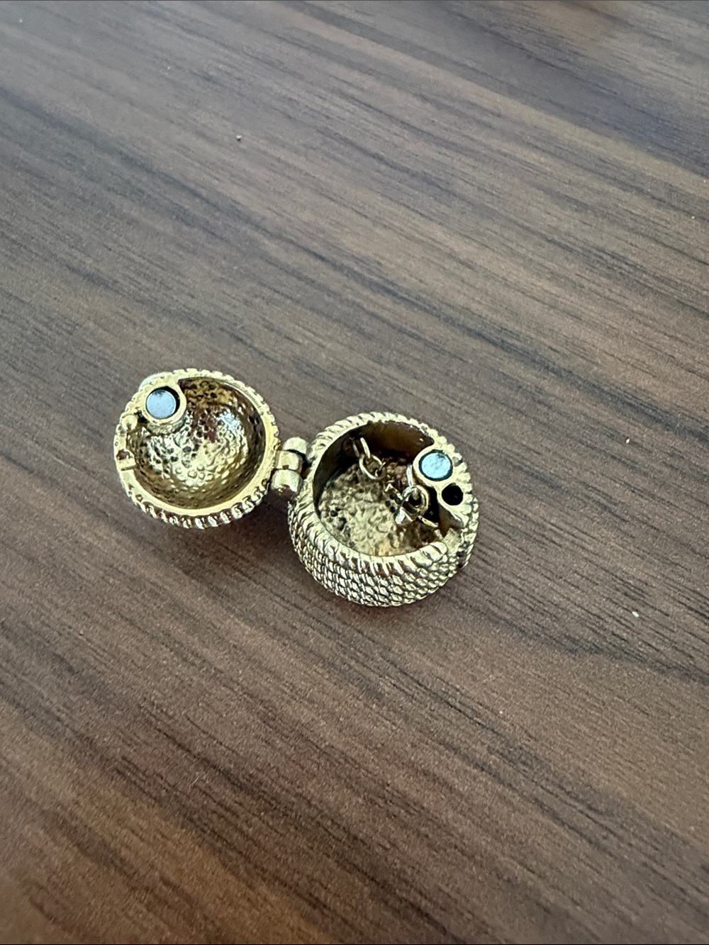 Gold Beehive Locket Charm Necklace Pendant